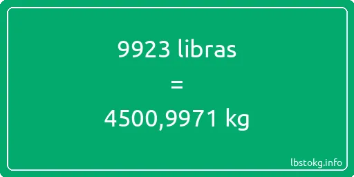 9923 libras en kg - 9923 libras en kilogramos