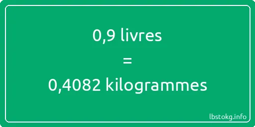 0-9 lbs à kg - 0-9 livres aux kilogrammes