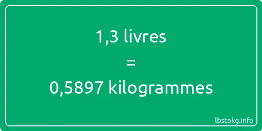 1-3 lbs à kg - 1-3 livres aux kilogrammes