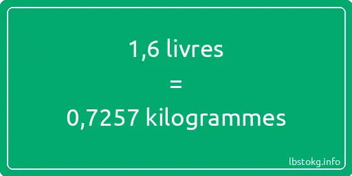 1-6 lbs à kg - 1-6 livres aux kilogrammes