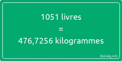 1051 lbs à kg - 1051 livres aux kilogrammes