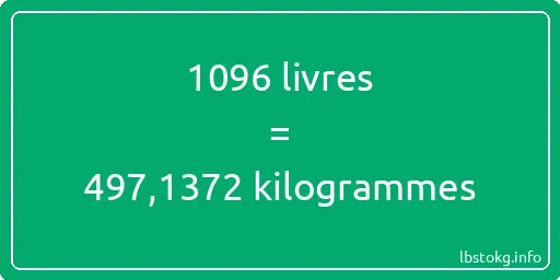 1096 lbs à kg - 1096 livres aux kilogrammes