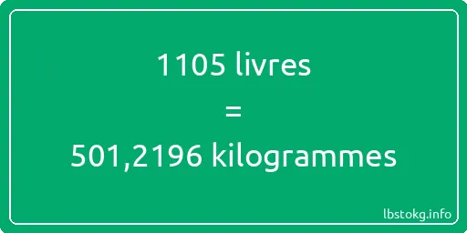 1105 lbs à kg - 1105 livres aux kilogrammes