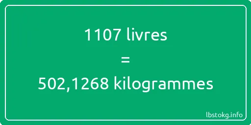 1107 lbs à kg - 1107 livres aux kilogrammes