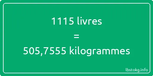 1115 lbs à kg - 1115 livres aux kilogrammes