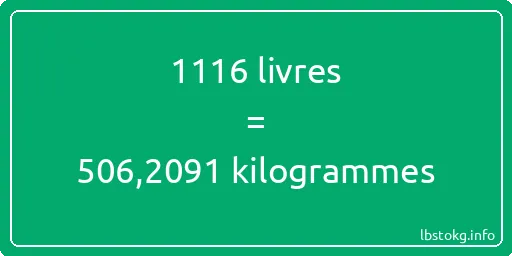 1116 lbs à kg - 1116 livres aux kilogrammes