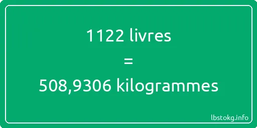 1122 lbs à kg - 1122 livres aux kilogrammes