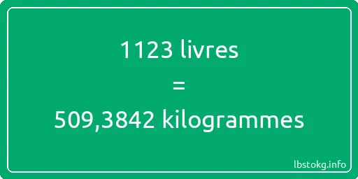 1123 lbs à kg - 1123 livres aux kilogrammes