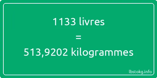 1133 lbs à kg - 1133 livres aux kilogrammes