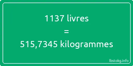 1137 lbs à kg - 1137 livres aux kilogrammes