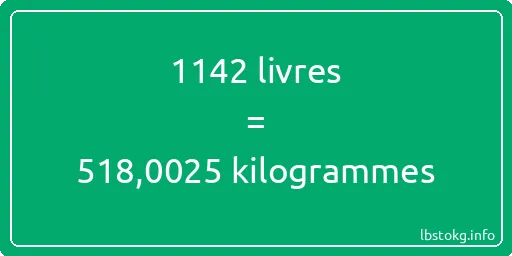 1142 lbs à kg - 1142 livres aux kilogrammes