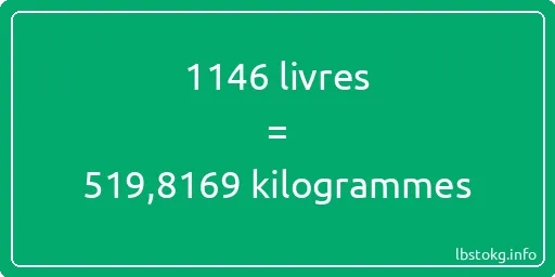 1146 lbs à kg - 1146 livres aux kilogrammes