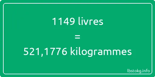 1149 lbs à kg - 1149 livres aux kilogrammes