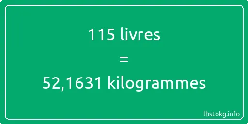 115 lbs à kg - 115 livres aux kilogrammes