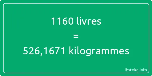 1160 lbs à kg - 1160 livres aux kilogrammes