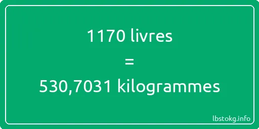 1170 lbs à kg - 1170 livres aux kilogrammes