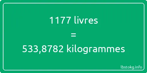 1177 lbs à kg - 1177 livres aux kilogrammes