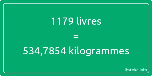 1179 lbs à kg - 1179 livres aux kilogrammes