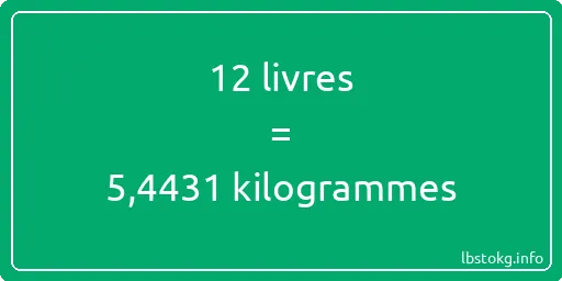 12 lbs à kg - 12 livres aux kilogrammes