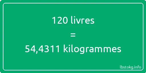 120 lbs à kg - 120 livres aux kilogrammes