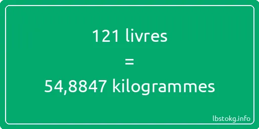 121 lbs à kg - 121 livres aux kilogrammes