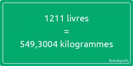 1211 lbs à kg - 1211 livres aux kilogrammes