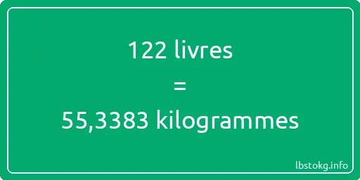 122 lbs à kg - 122 livres aux kilogrammes