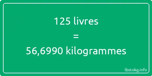 125 lbs à kg - 125 livres aux kilogrammes