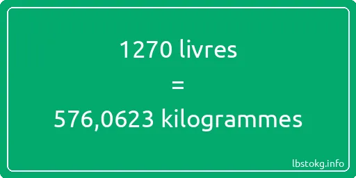 1270 lbs à kg - 1270 livres aux kilogrammes