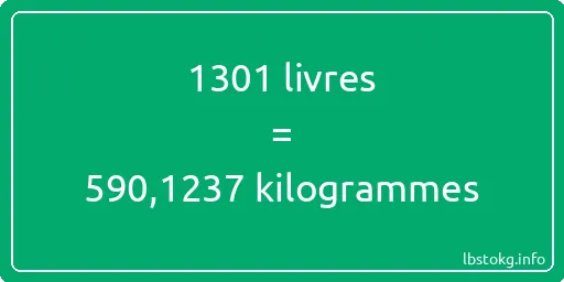 1301 lbs à kg - 1301 livres aux kilogrammes