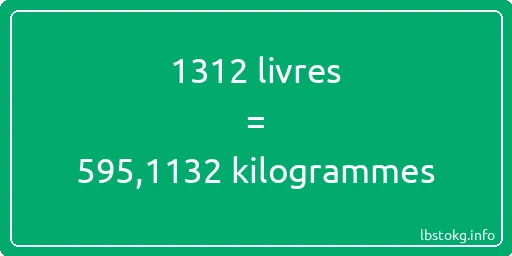 1312 lbs à kg - 1312 livres aux kilogrammes