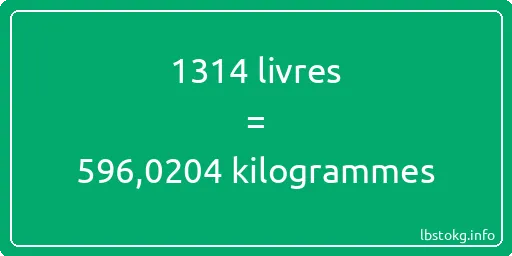 1314 lbs à kg - 1314 livres aux kilogrammes