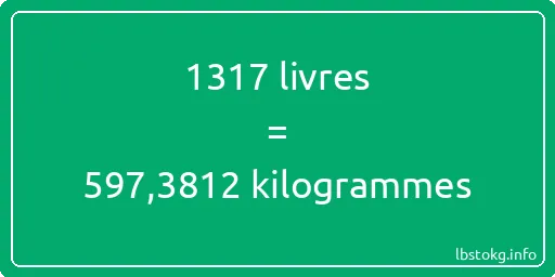 1317 lbs à kg - 1317 livres aux kilogrammes