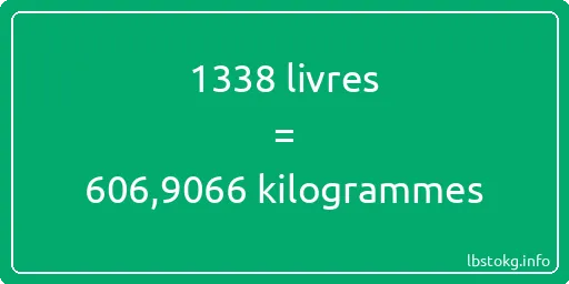 1338 lbs à kg - 1338 livres aux kilogrammes