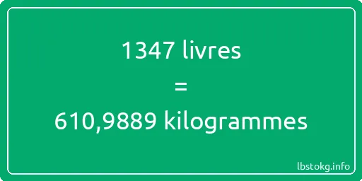 1347 lbs à kg - 1347 livres aux kilogrammes