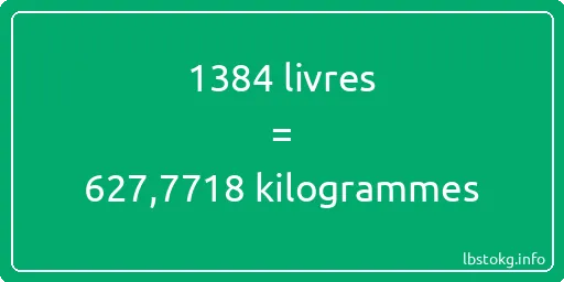 1384 lbs à kg - 1384 livres aux kilogrammes