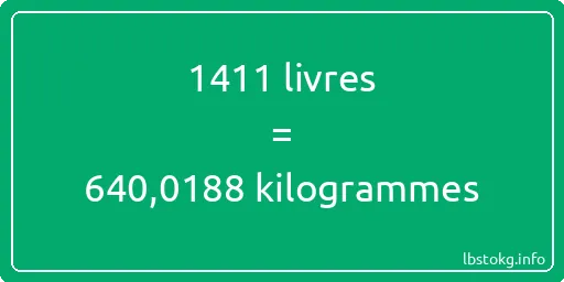 1411 lbs à kg - 1411 livres aux kilogrammes