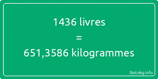 1436 lbs à kg - 1436 livres aux kilogrammes