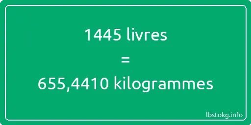 1445 lbs à kg - 1445 livres aux kilogrammes