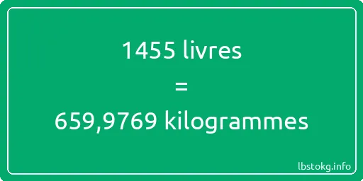 1455 lbs à kg - 1455 livres aux kilogrammes