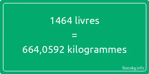 1464 lbs à kg - 1464 livres aux kilogrammes