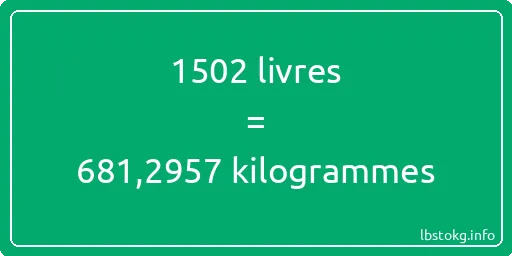 1502 lbs à kg - 1502 livres aux kilogrammes