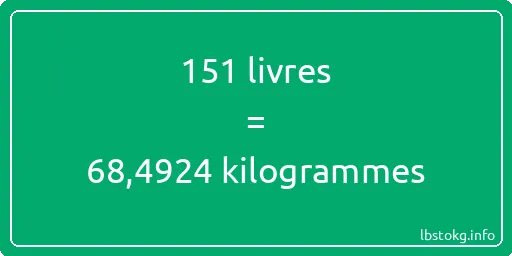 151 lbs à kg - 151 livres aux kilogrammes