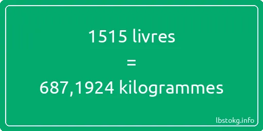 1515 lbs à kg - 1515 livres aux kilogrammes