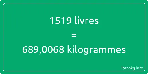 1519 lbs à kg - 1519 livres aux kilogrammes