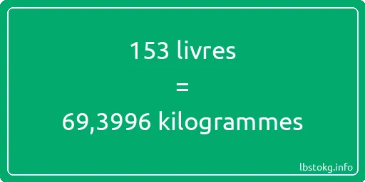 153 lbs à kg - 153 livres aux kilogrammes