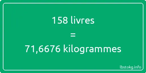 158 lbs à kg - 158 livres aux kilogrammes