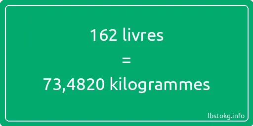 162 lbs à kg - 162 livres aux kilogrammes