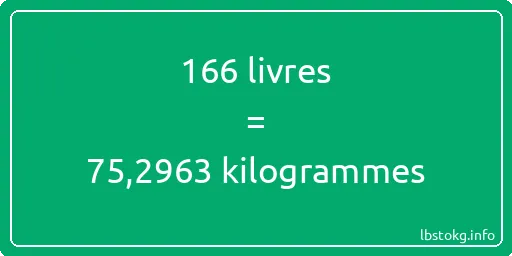 166 lbs à kg - 166 livres aux kilogrammes