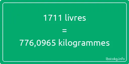 1711 lbs à kg - 1711 livres aux kilogrammes